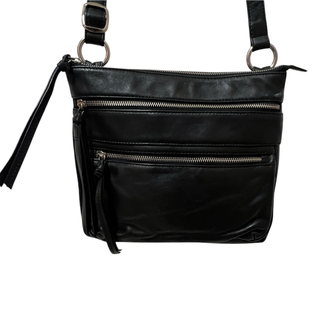 ili New York Black Genuine Leather RFID Crossbody Travel Everyday Purse - Picture 9 of 16